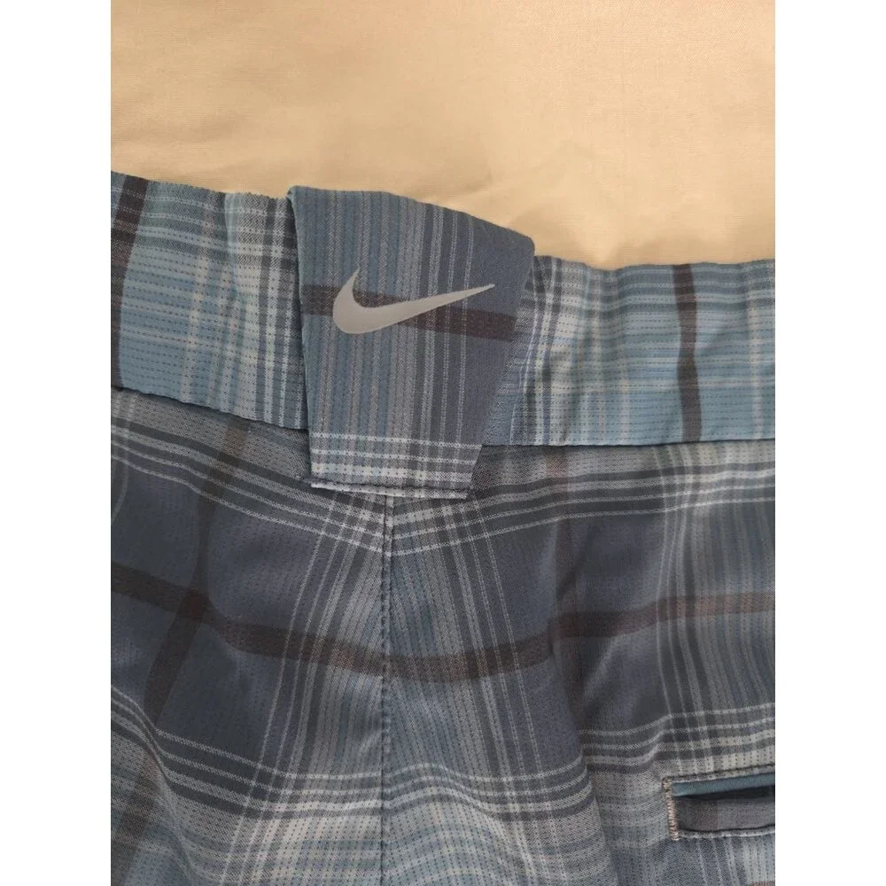 Nike Golf Dri-Fit Blue‎ Plaid Golf Shorts Stretch 34